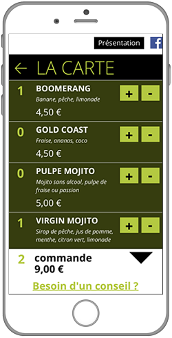 Ecran la carte Ecran la carte